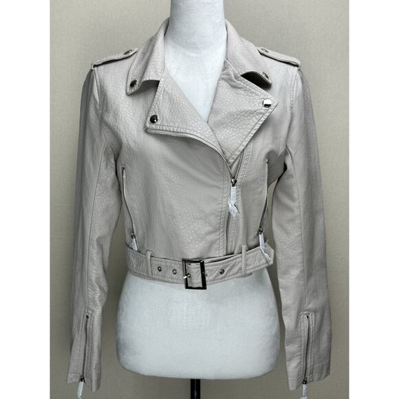 LA Coalition Vegan Leather Biker Style Jacket size S New With Tags - Picture 2 of 16